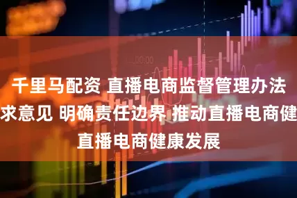 千里马配资 直播电商监督管理办法公开征求意见 明确责任边界 推动直播电商健康发展